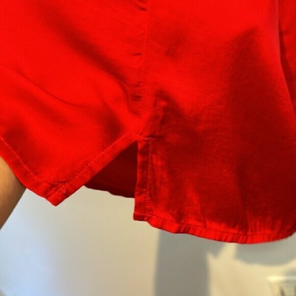 Nation LTD Campari Red Sateen Slip Dress Small - Picture 7 of 8